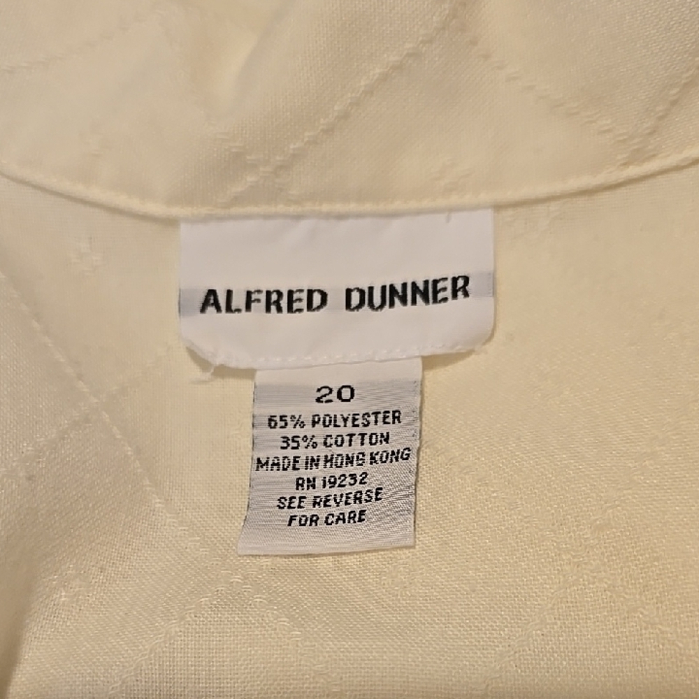 Alfred Dunner Off White Embroidered Grandmacore Long Sleeve Button Down Shirt 20 - Picture 2 of 5